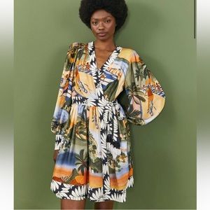 $255 FARM RIO Carioca Lenzing Ecovero Viscose Mini Dress